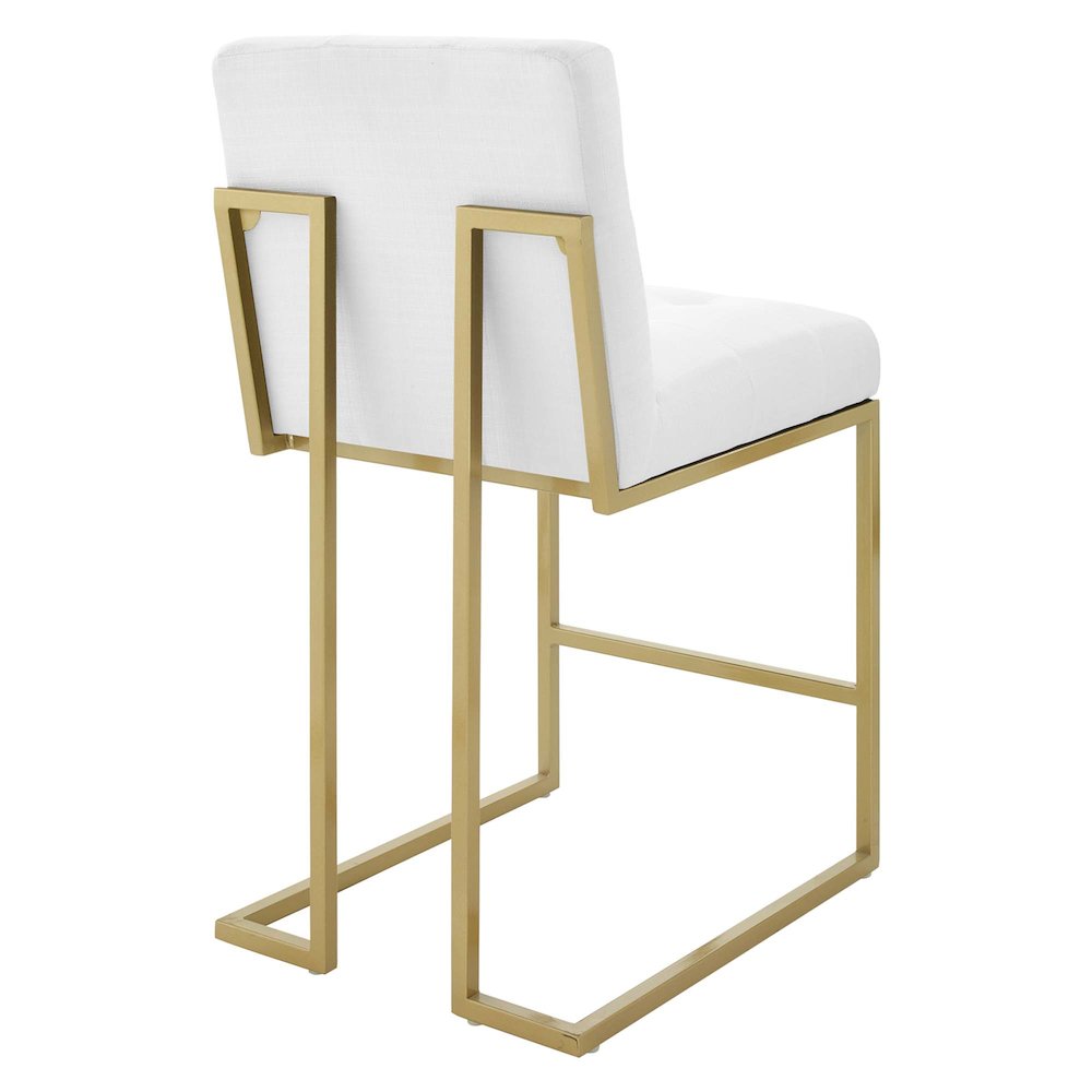 Privy Gold Stainless Steel Upholstered Fabric Counter Stool. Picture 3