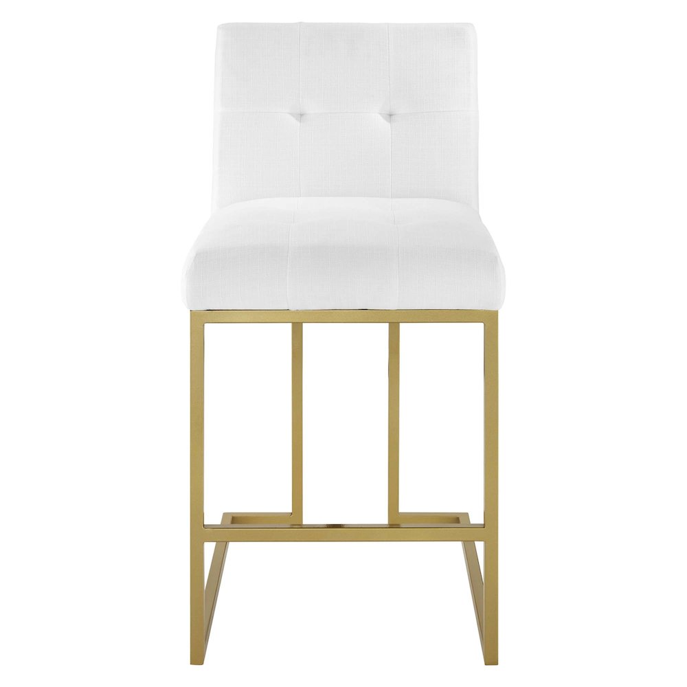 Privy Gold Stainless Steel Upholstered Fabric Counter Stool. Picture 4