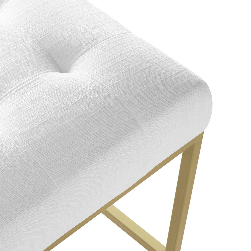 Privy Gold Stainless Steel Upholstered Fabric Counter Stool. Picture 5