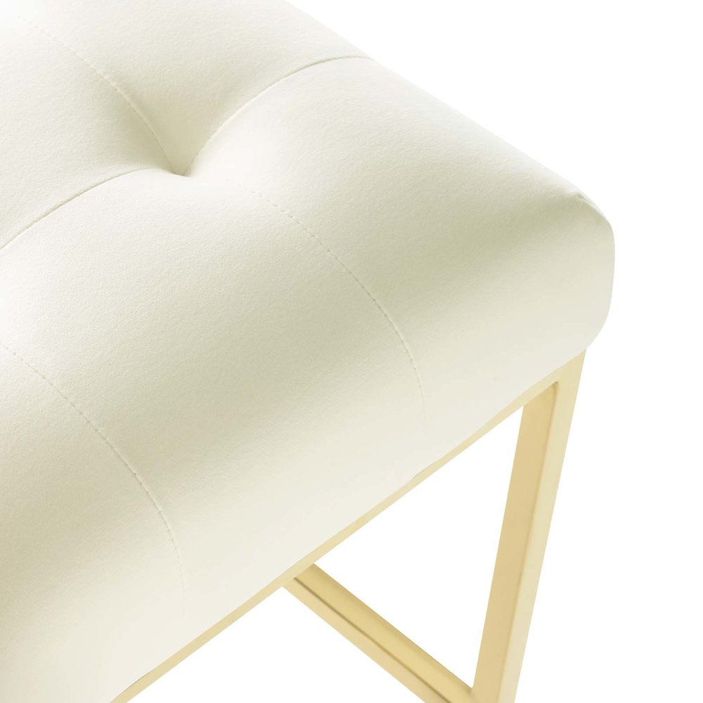 Privy Gold Stainless Steel Performance Velvet Counter Stool. Picture 5