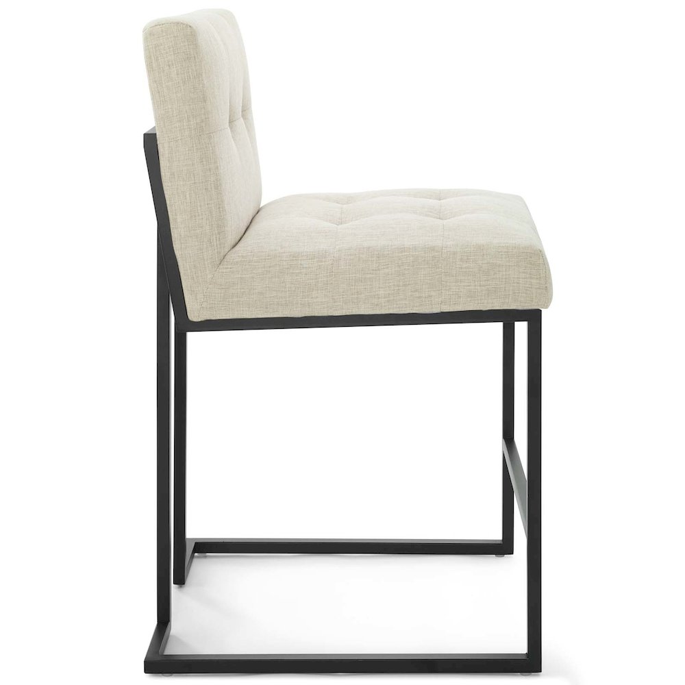 Privy Black Stainless Steel Upholstered Fabric Counter Stool. Picture 2