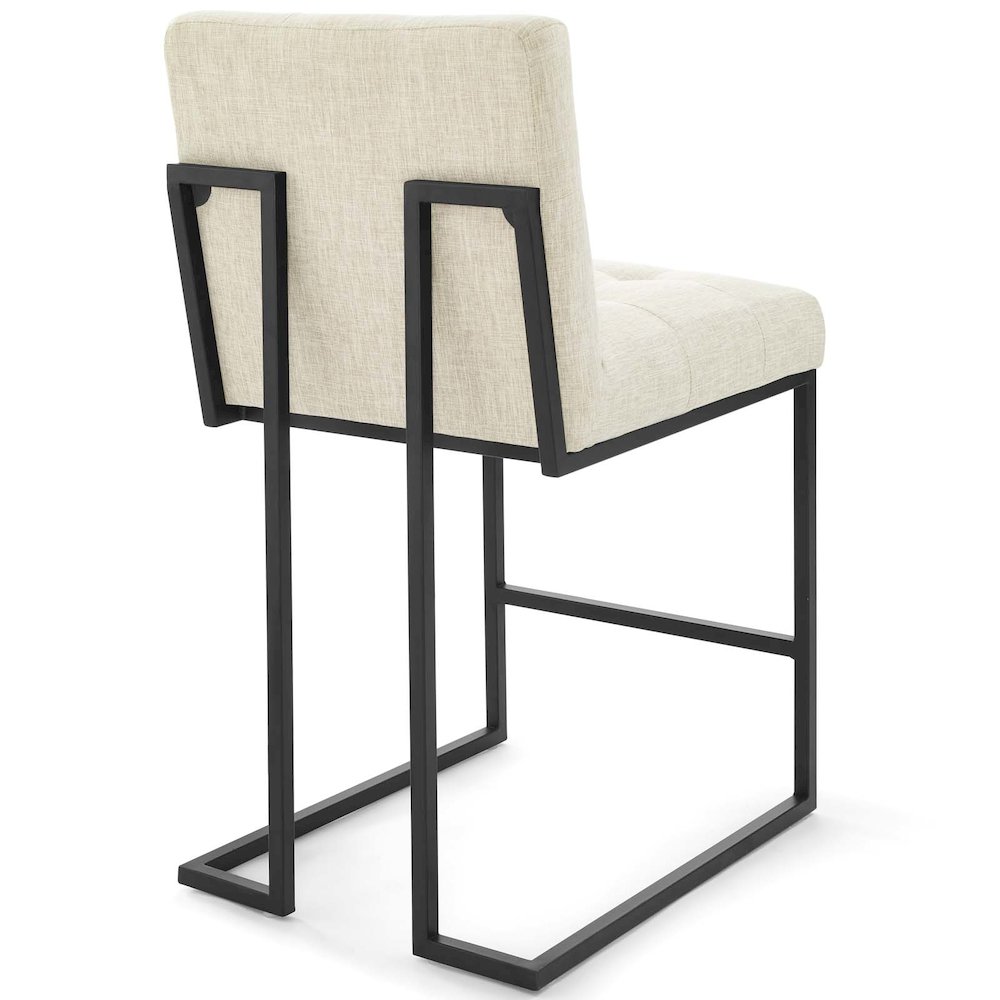 Privy Black Stainless Steel Upholstered Fabric Counter Stool. Picture 3