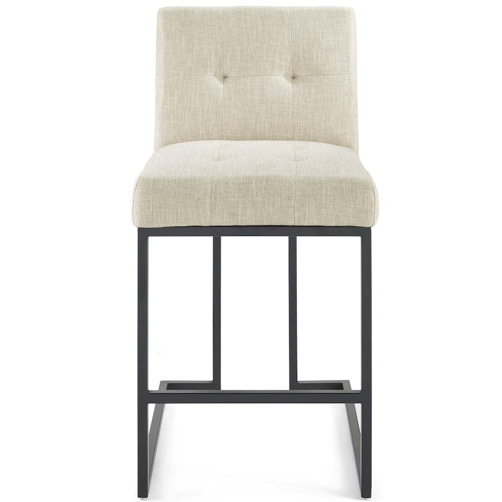 Privy Black Stainless Steel Upholstered Fabric Counter Stool. Picture 4