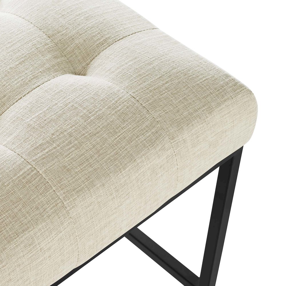 Privy Black Stainless Steel Upholstered Fabric Counter Stool. Picture 5