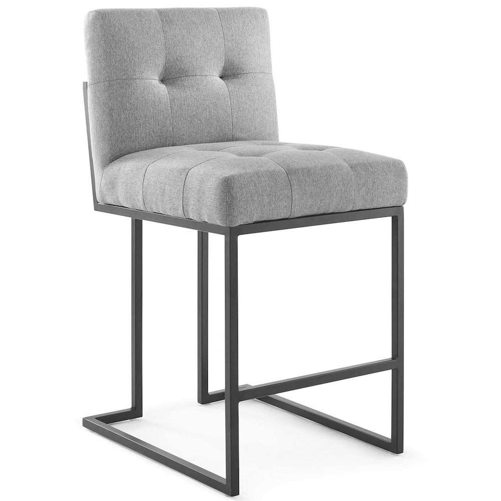 Privy Black Stainless Steel Upholstered Fabric Counter Stool. Picture 1