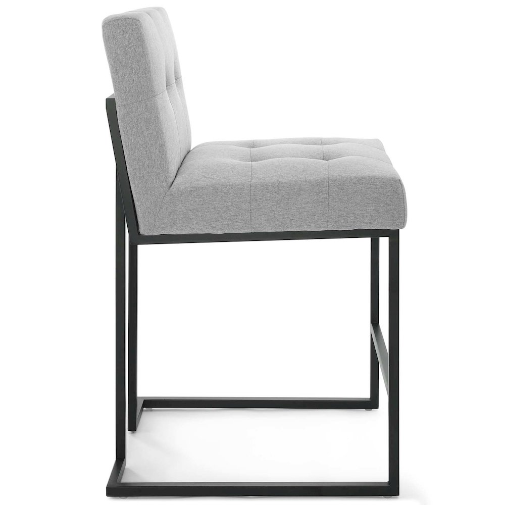 Privy Black Stainless Steel Upholstered Fabric Counter Stool. Picture 2