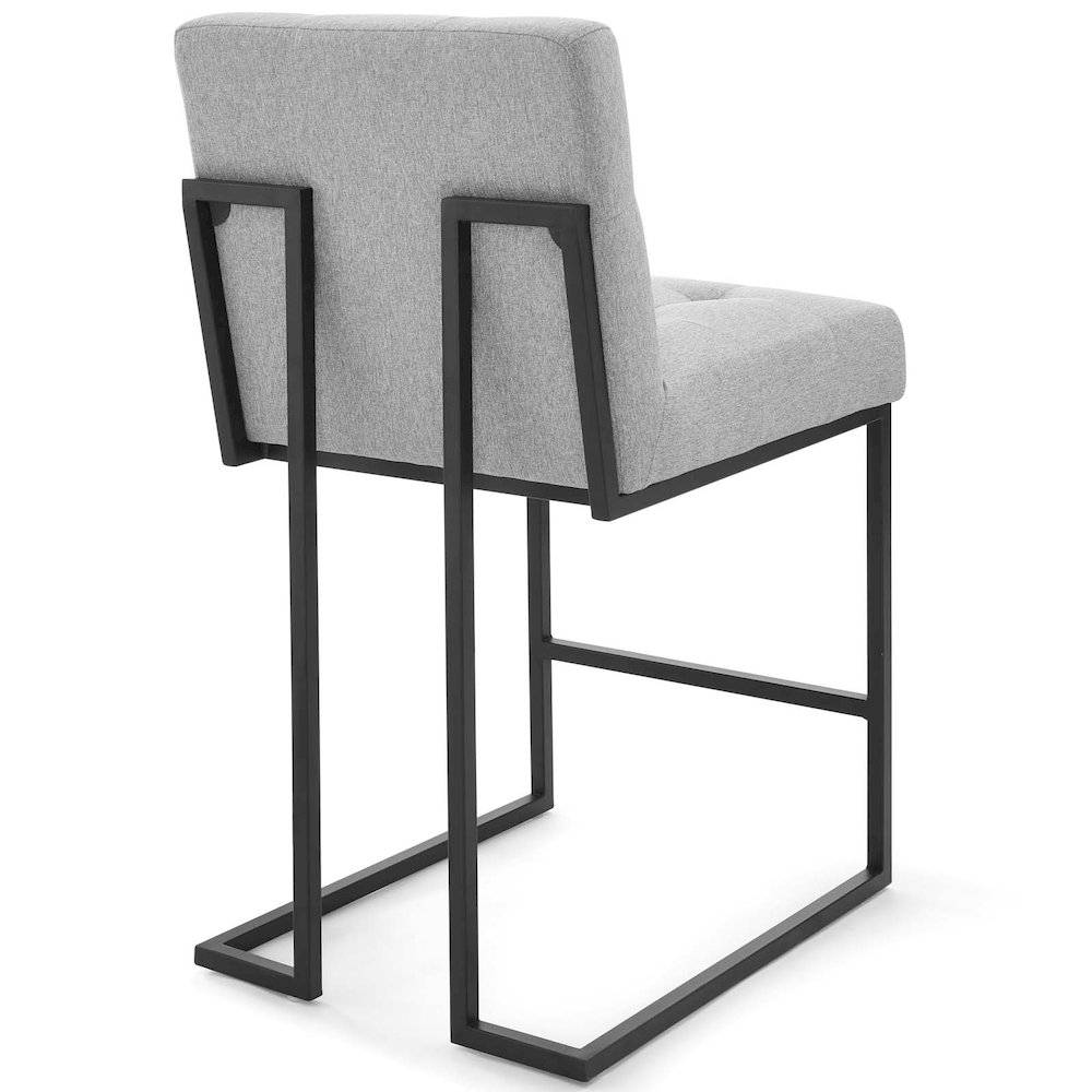 Privy Black Stainless Steel Upholstered Fabric Counter Stool. Picture 3