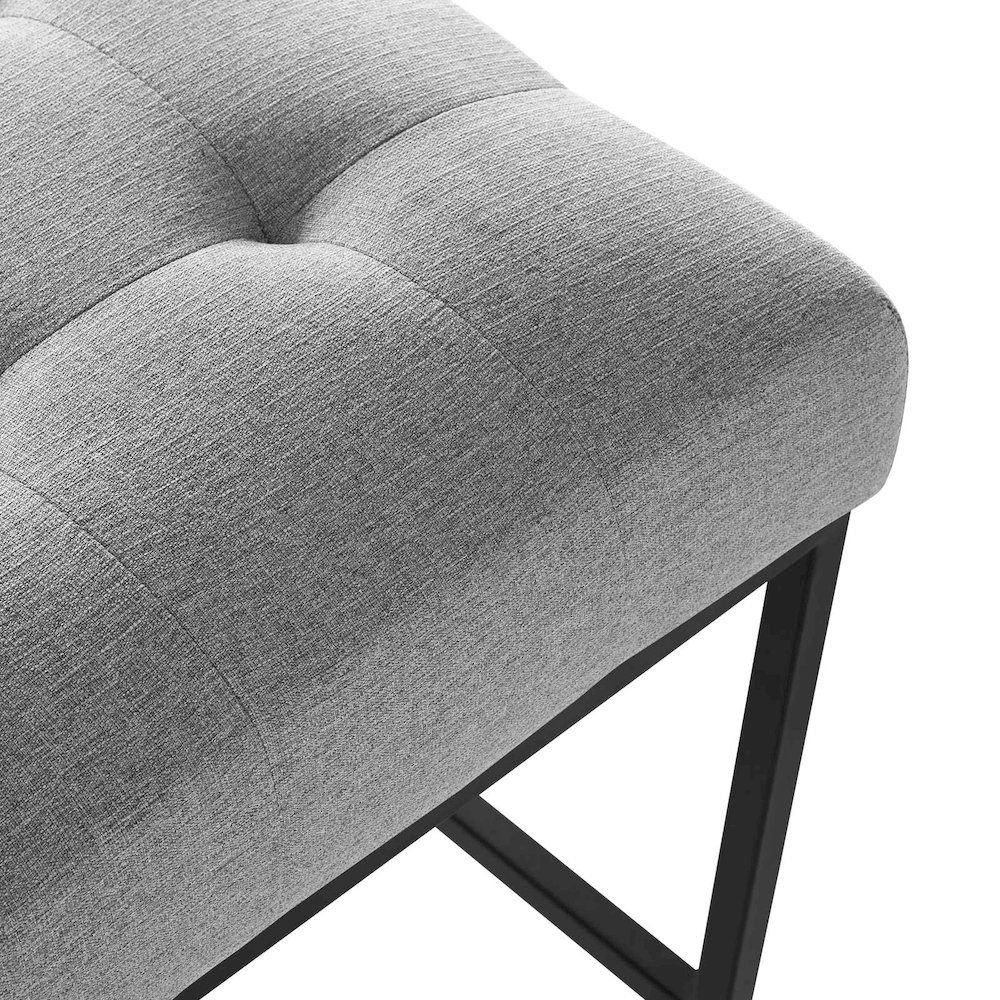 Privy Black Stainless Steel Upholstered Fabric Counter Stool. Picture 5