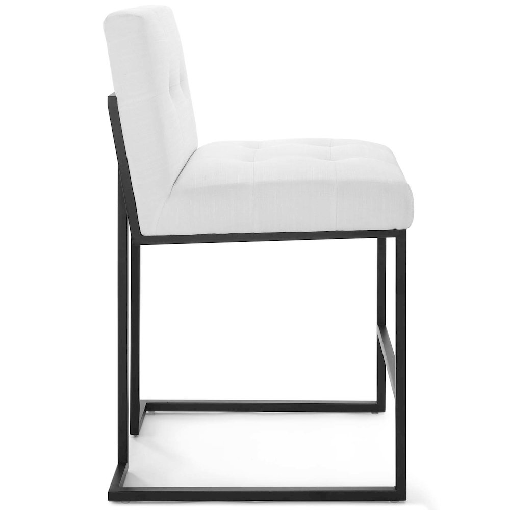 Privy Black Stainless Steel Upholstered Fabric Counter Stool. Picture 2