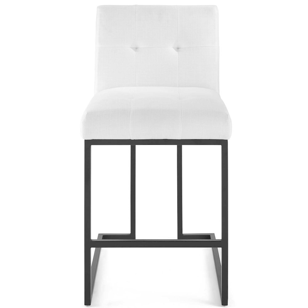 Privy Black Stainless Steel Upholstered Fabric Counter Stool. Picture 4