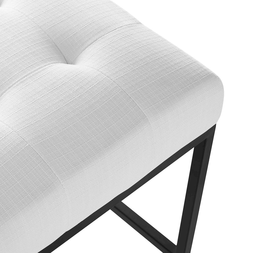 Privy Black Stainless Steel Upholstered Fabric Counter Stool. Picture 5