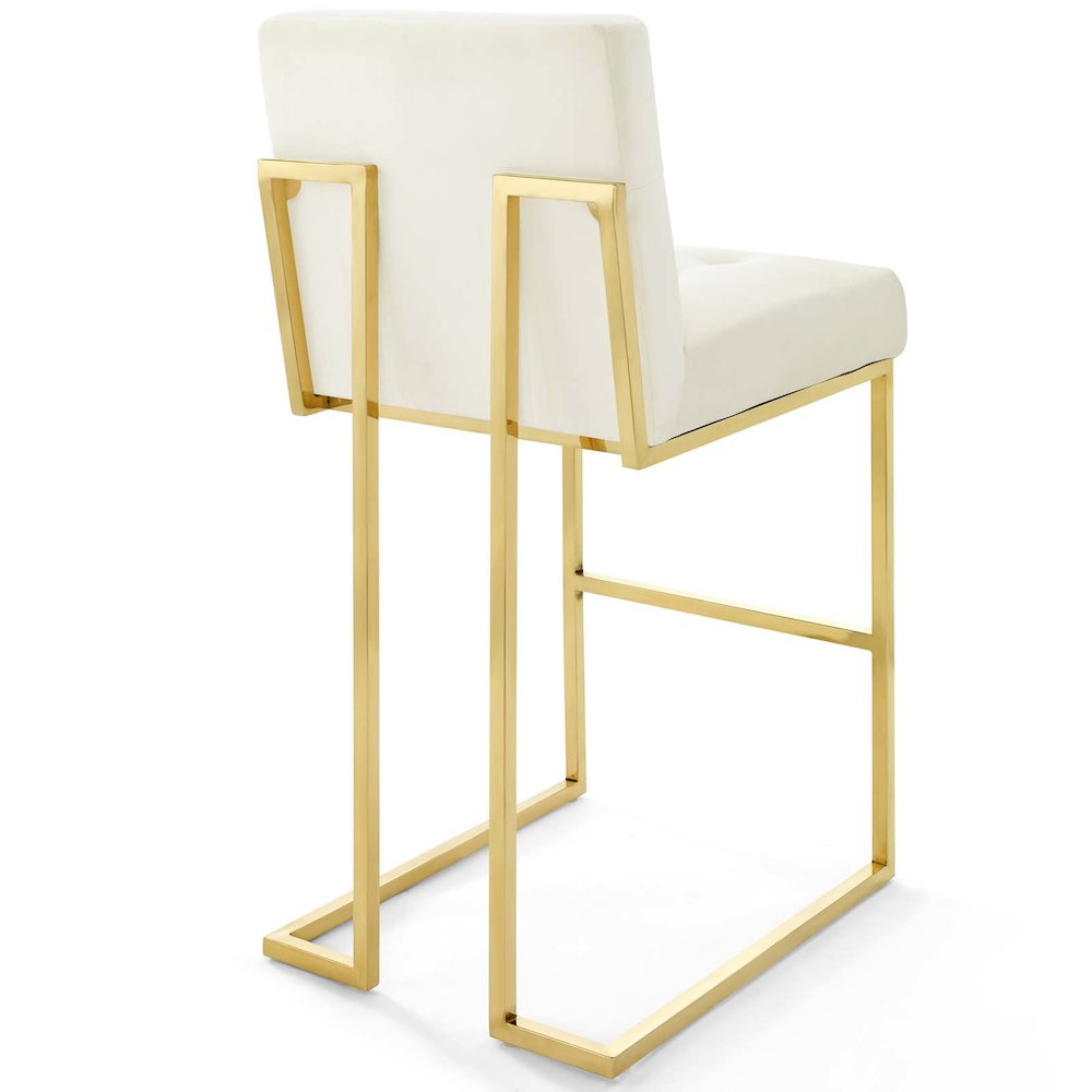 Privy Gold Stainless Steel Performance Velvet Bar Stool. Picture 3