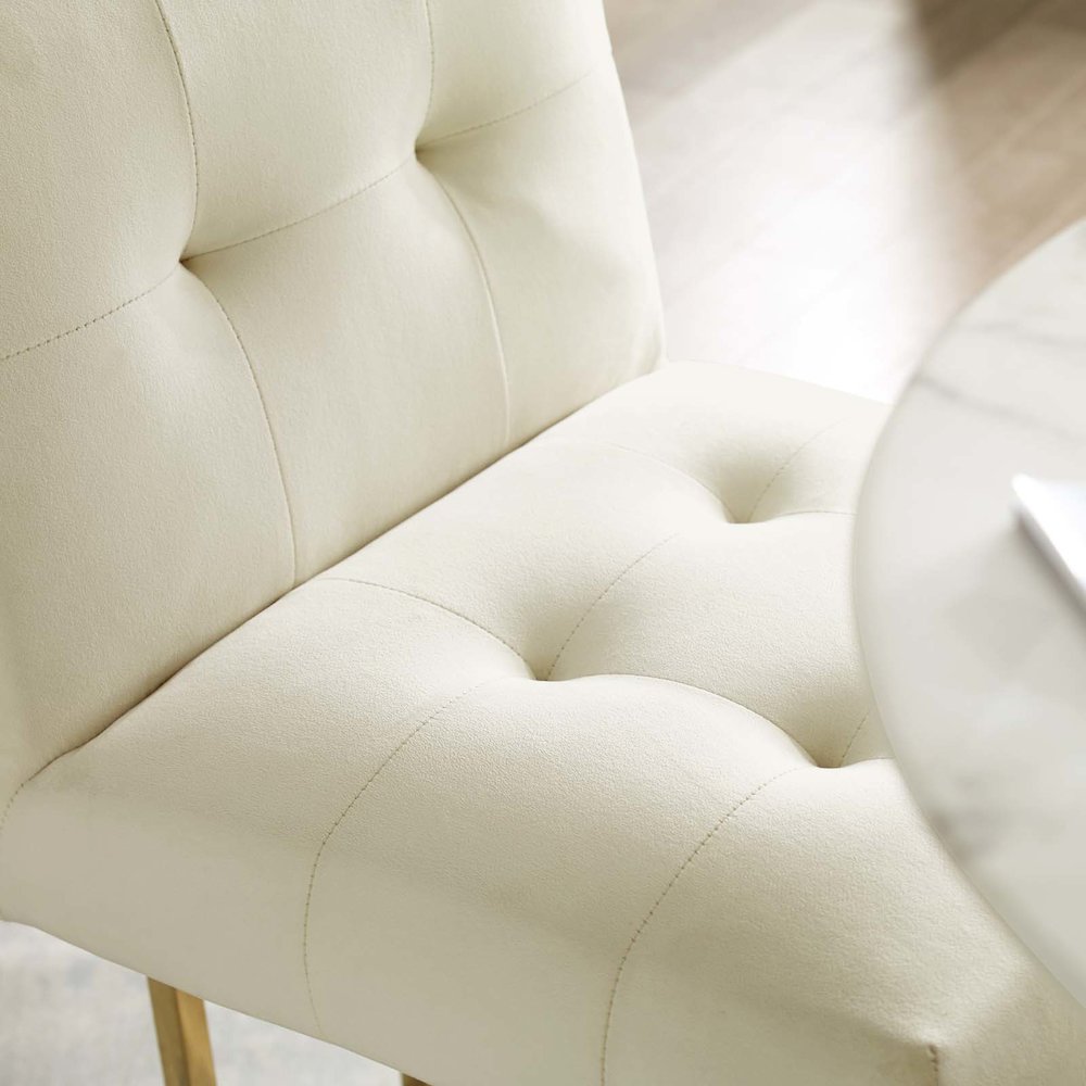 Privy Gold Stainless Steel Performance Velvet Bar Stool. Picture 8