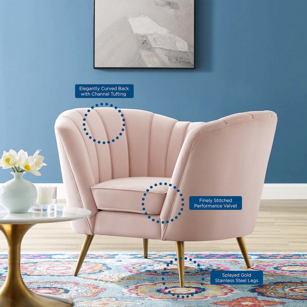 Opportunity Performance Velvet Armchair. Picture 7