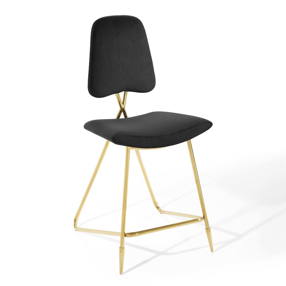 Ponder Performance Velvet Counter Stool. Picture 1