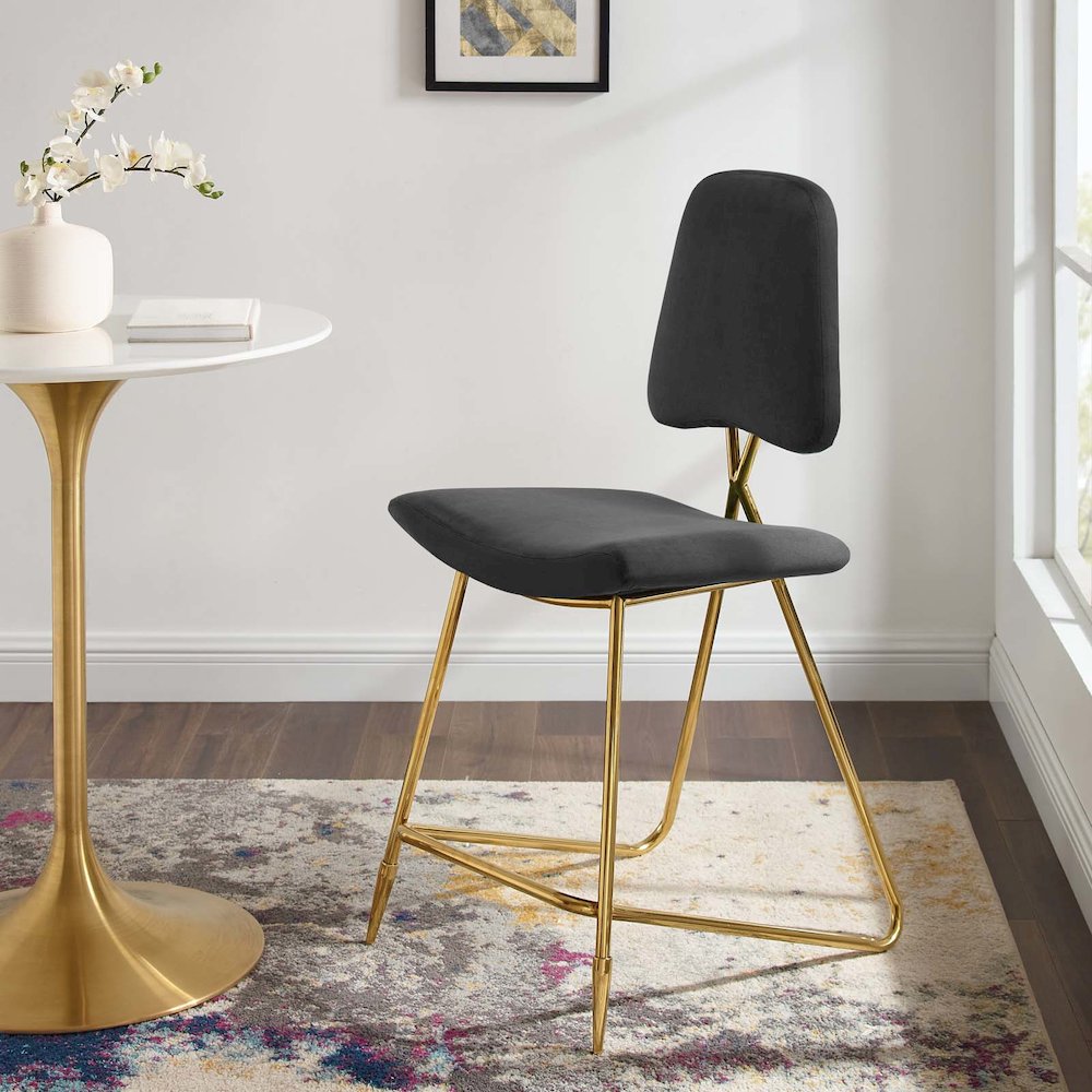 Ponder Performance Velvet Counter Stool. Picture 7