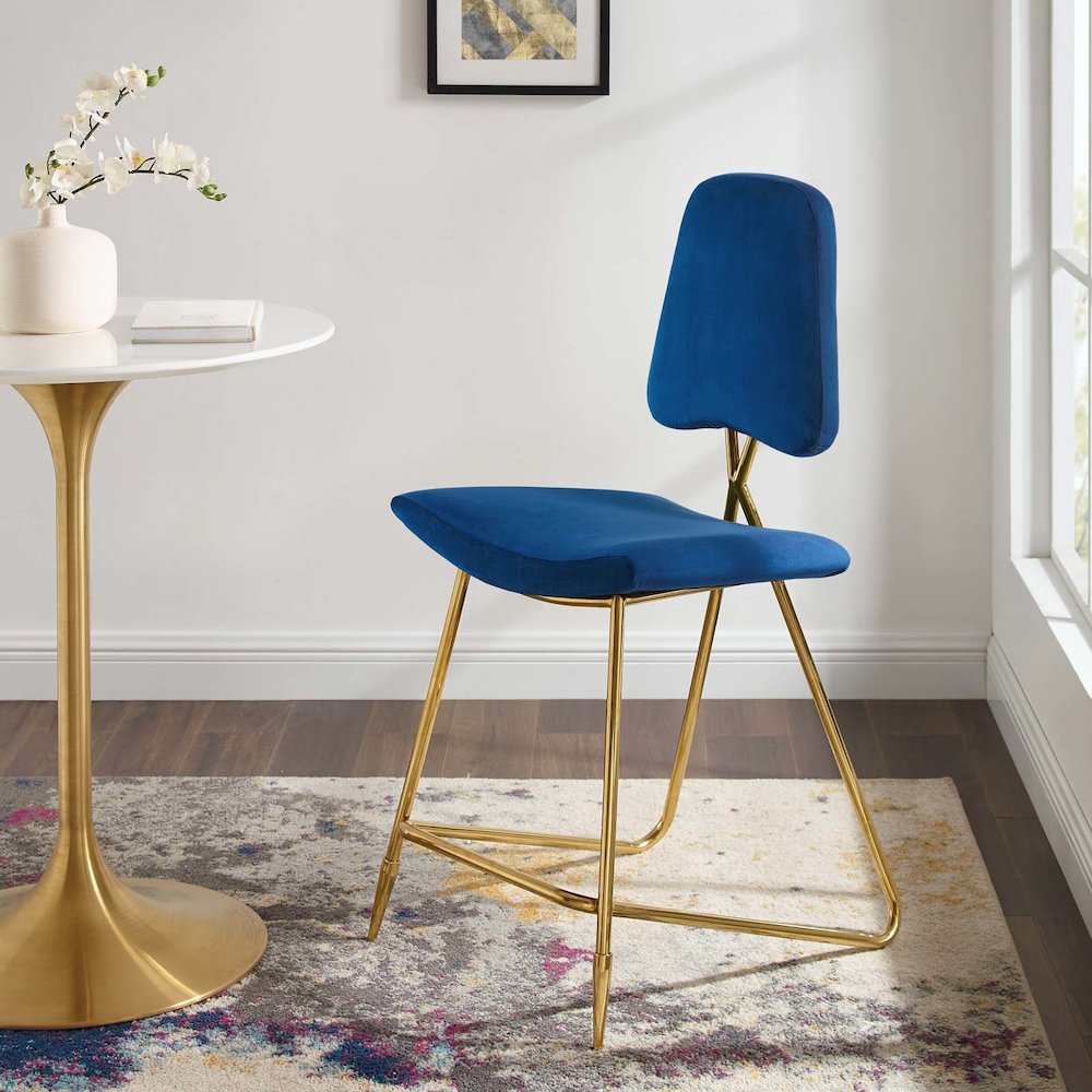 Ponder Performance Velvet Counter Stool. Picture 7