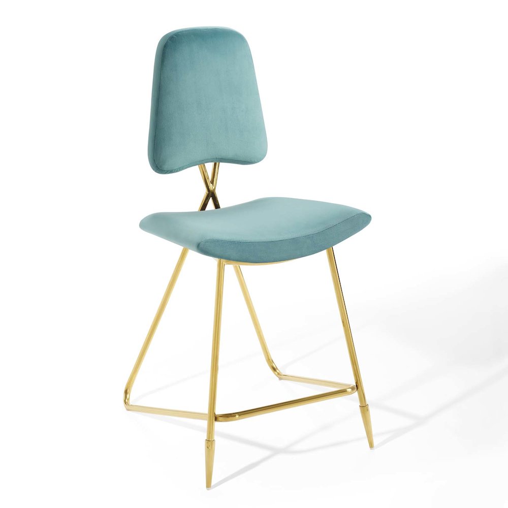 Ponder Performance Velvet Counter Stool. Picture 1