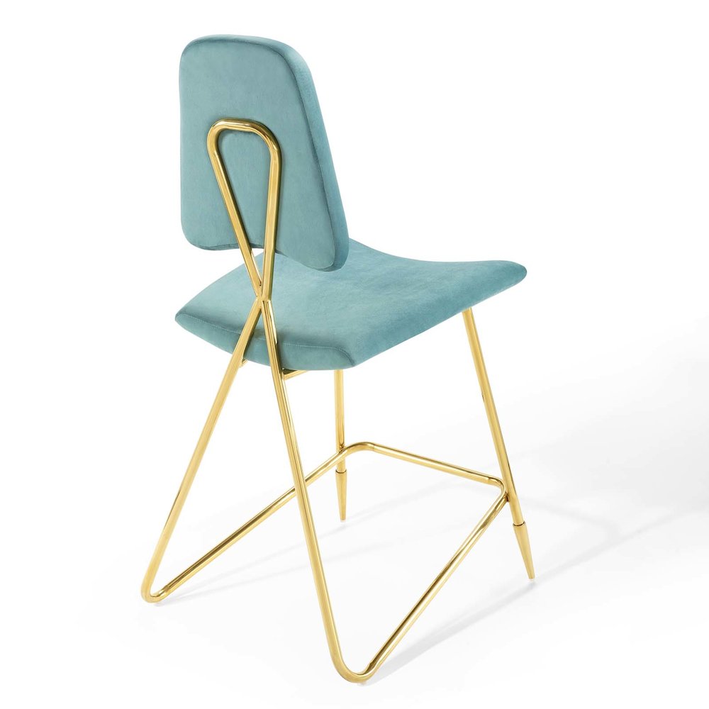 Ponder Performance Velvet Counter Stool. Picture 4