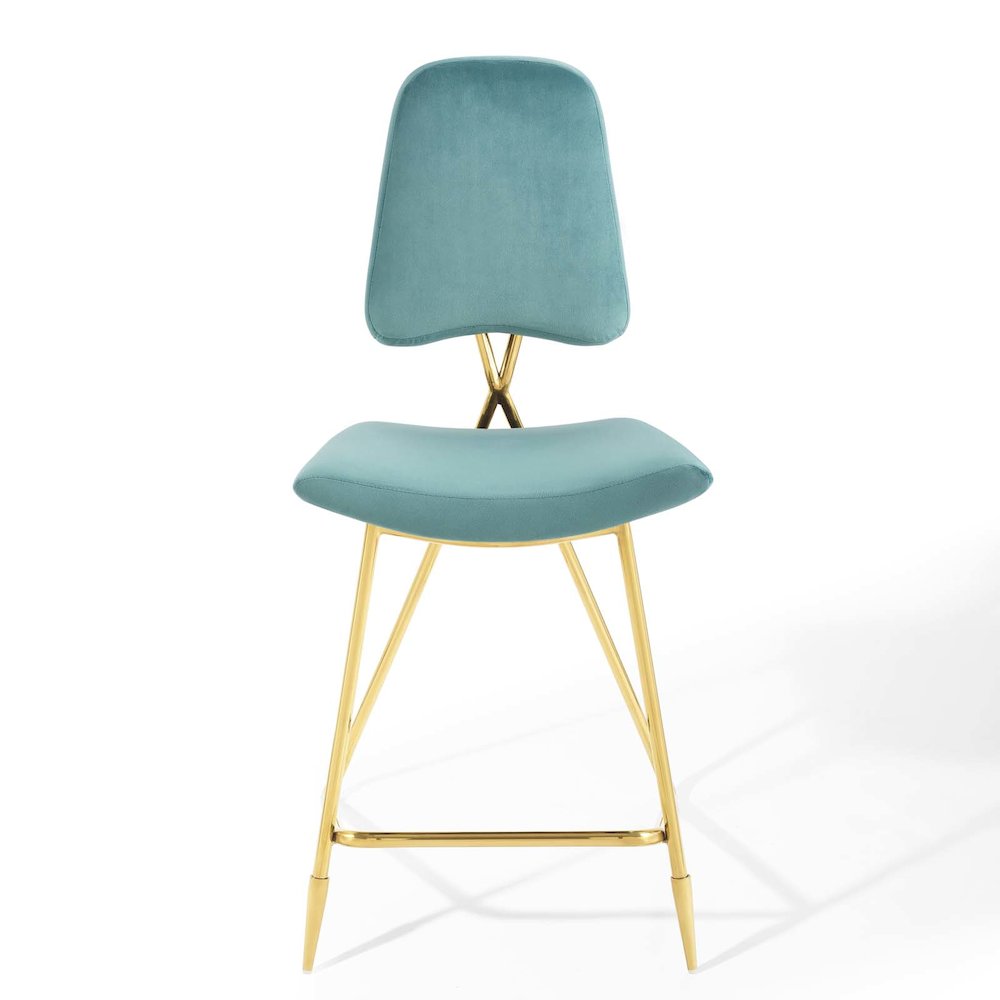 Ponder Performance Velvet Counter Stool. Picture 5