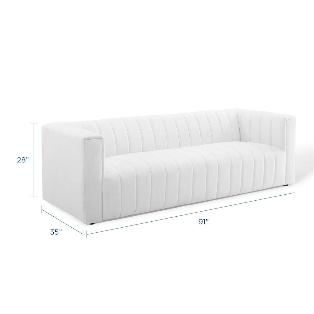 Reflection Channel Tufted Upholstered Fabric Sofa. Picture 2