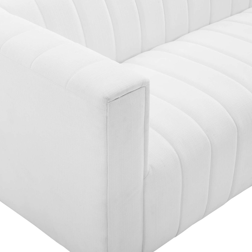 Reflection Channel Tufted Upholstered Fabric Sofa. Picture 6
