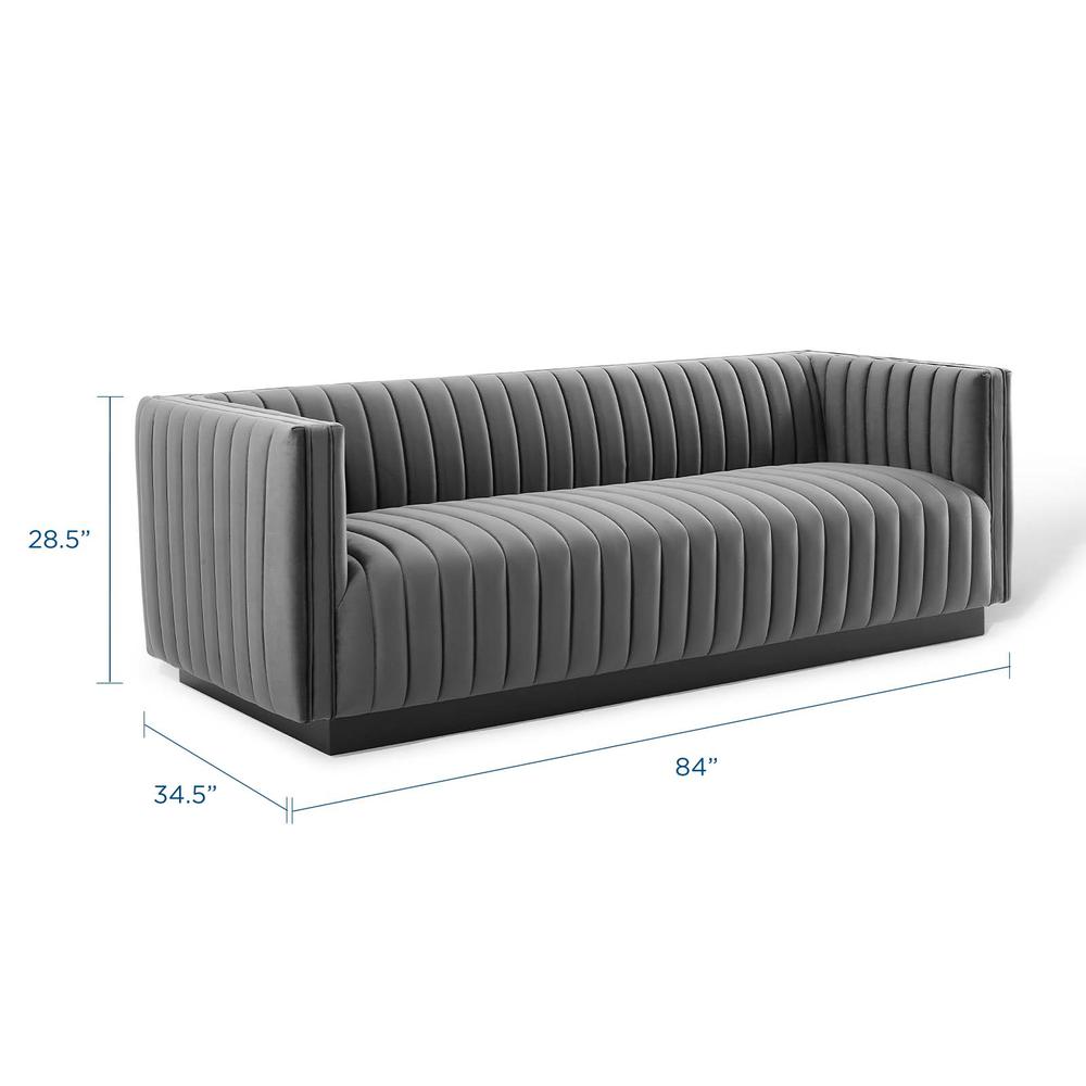 Conjure Channel Tufted Velvet Sofa. Picture 2