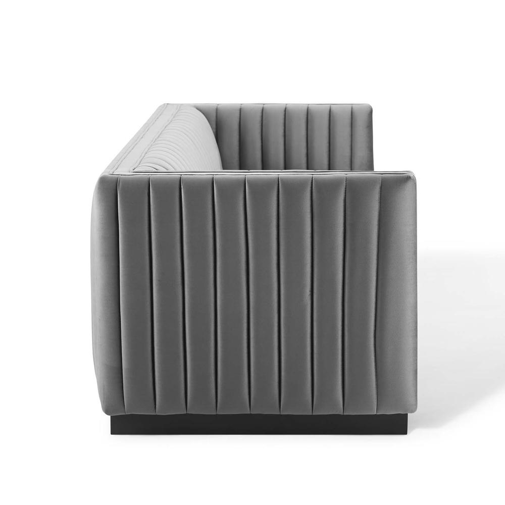 Conjure Channel Tufted Velvet Sofa. Picture 3