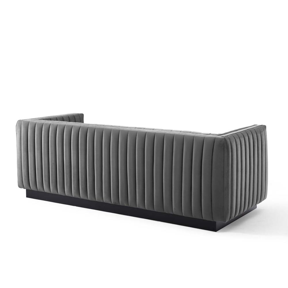 Conjure Channel Tufted Velvet Sofa. Picture 4