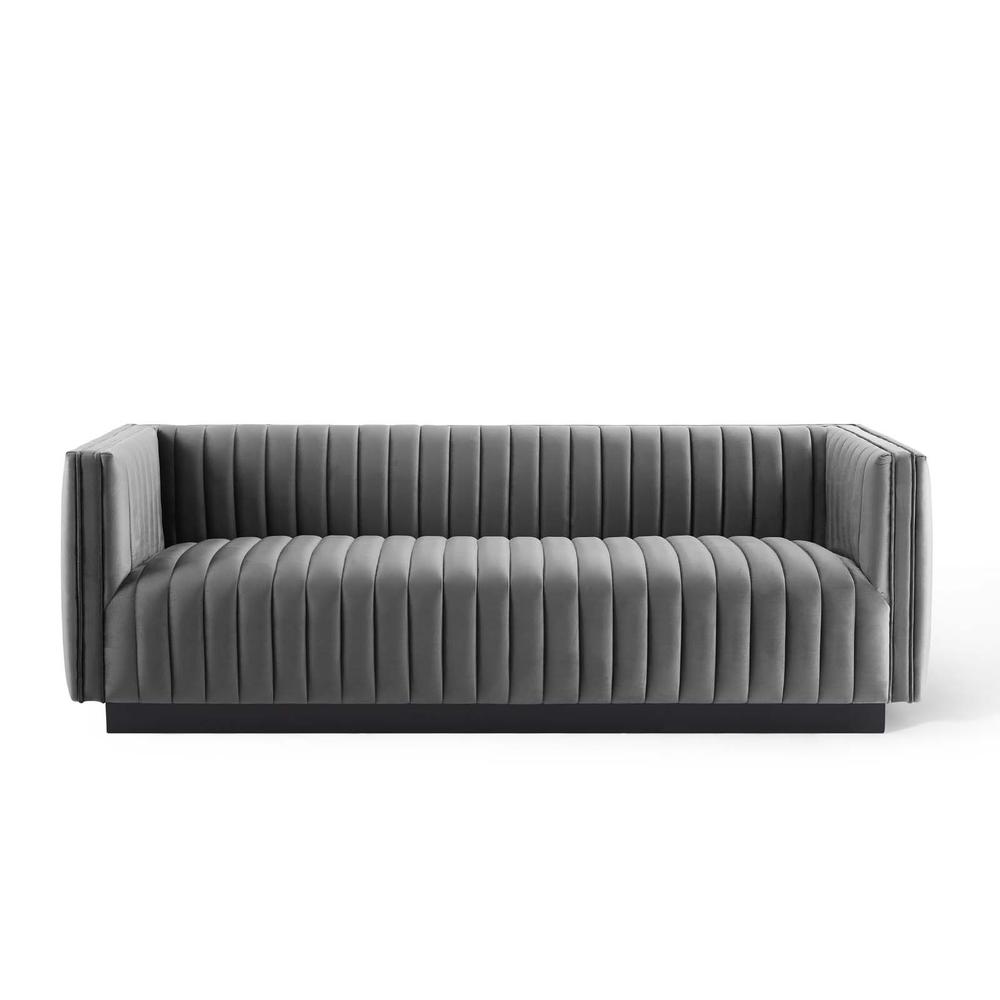 Conjure Channel Tufted Velvet Sofa. Picture 5