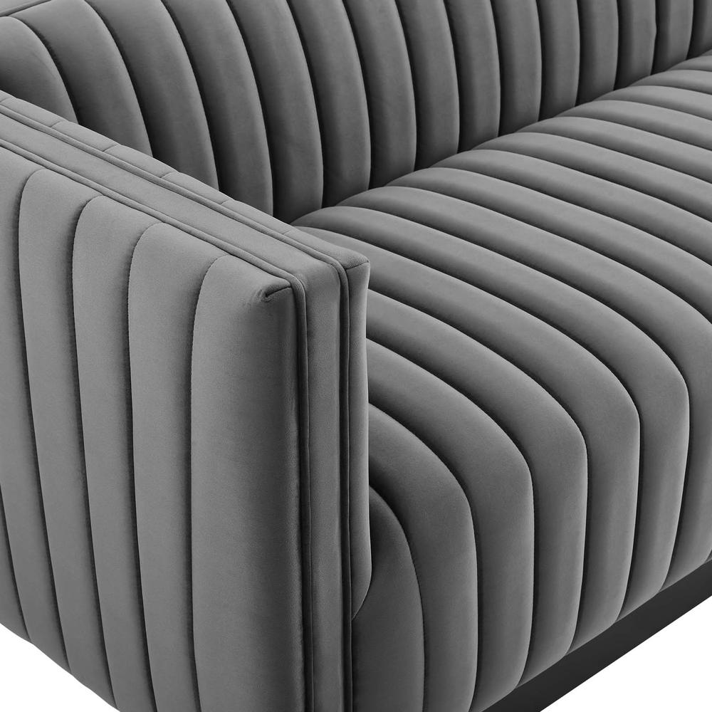 Conjure Channel Tufted Velvet Sofa. Picture 6