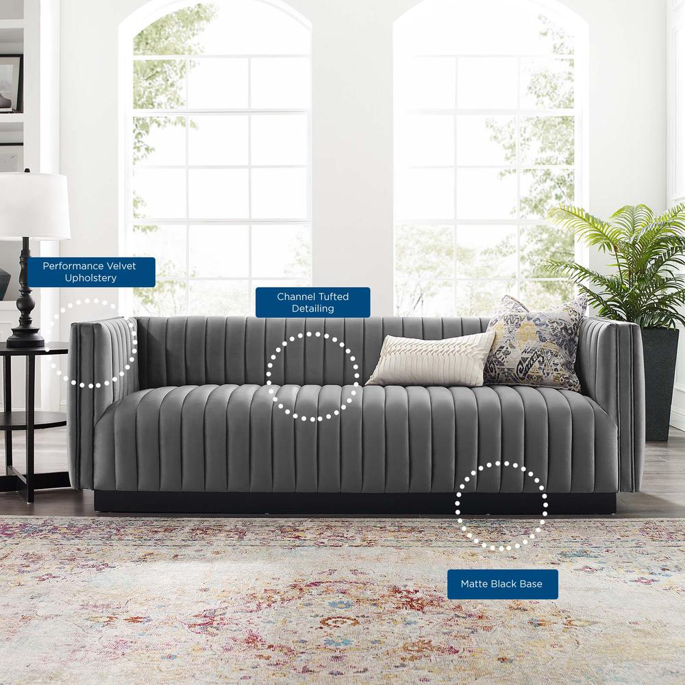 Conjure Channel Tufted Velvet Sofa. Picture 8