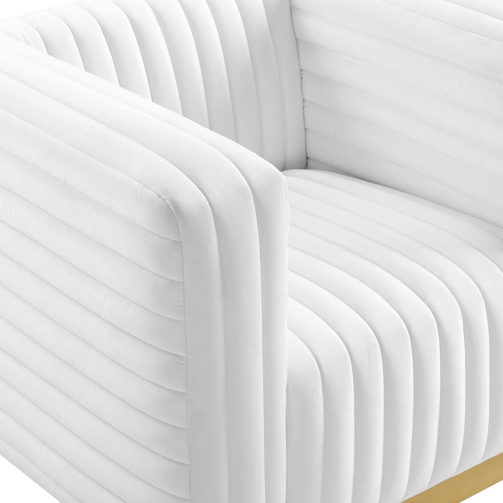 Charisma Channel Tufted Performance Velvet Accent Armchair. Picture 6