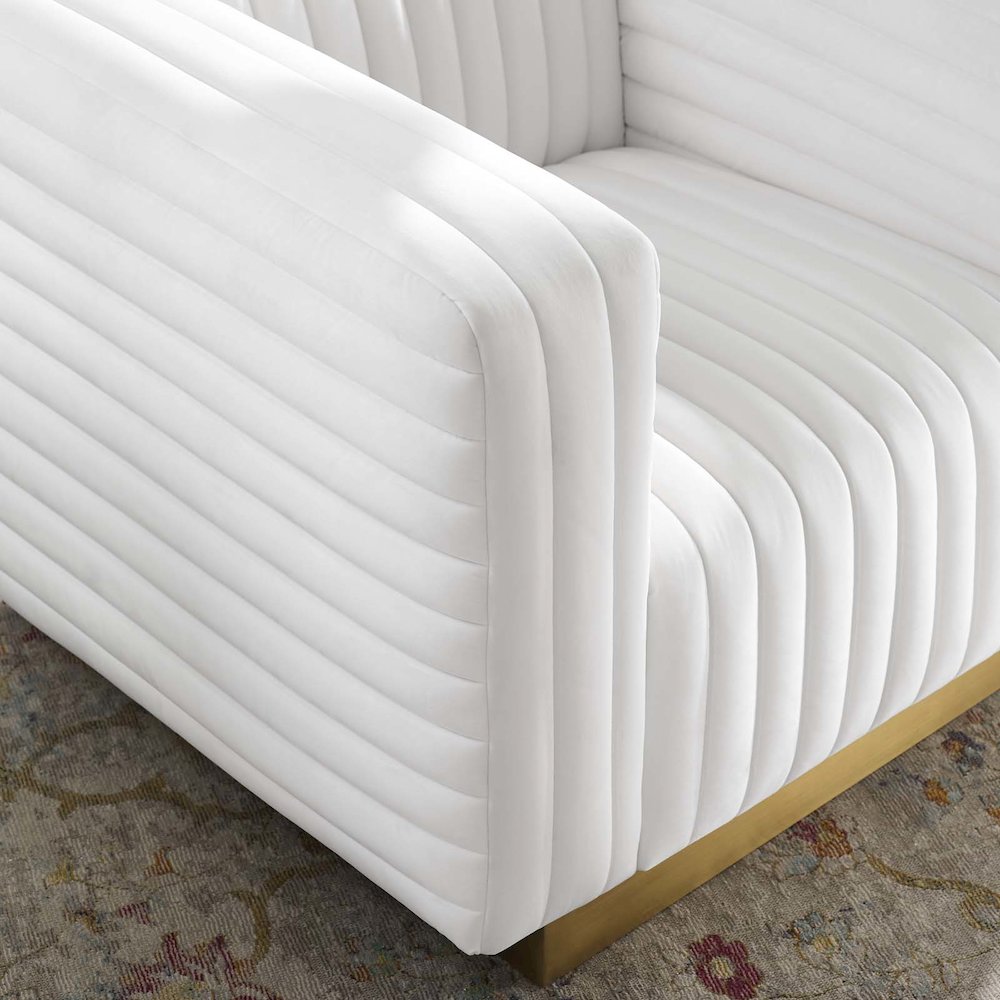 Charisma Channel Tufted Performance Velvet Accent Armchair. Picture 8
