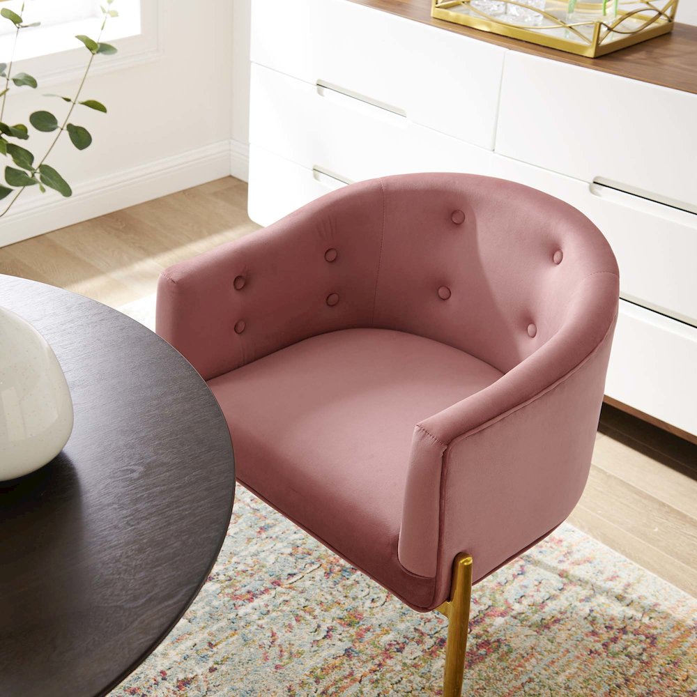 Savour Tufted Performance Velvet Accent Chair. Picture 8