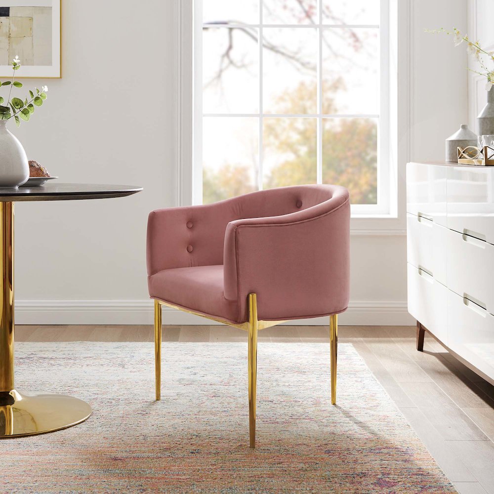 Savour Tufted Performance Velvet Accent Chair. Picture 7