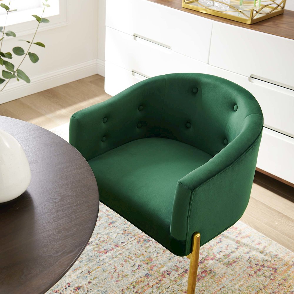 Savour Tufted Performance Velvet Accent Chair. Picture 8