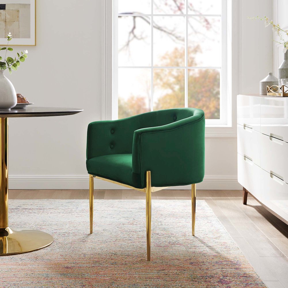 Savour Tufted Performance Velvet Accent Chair. Picture 7
