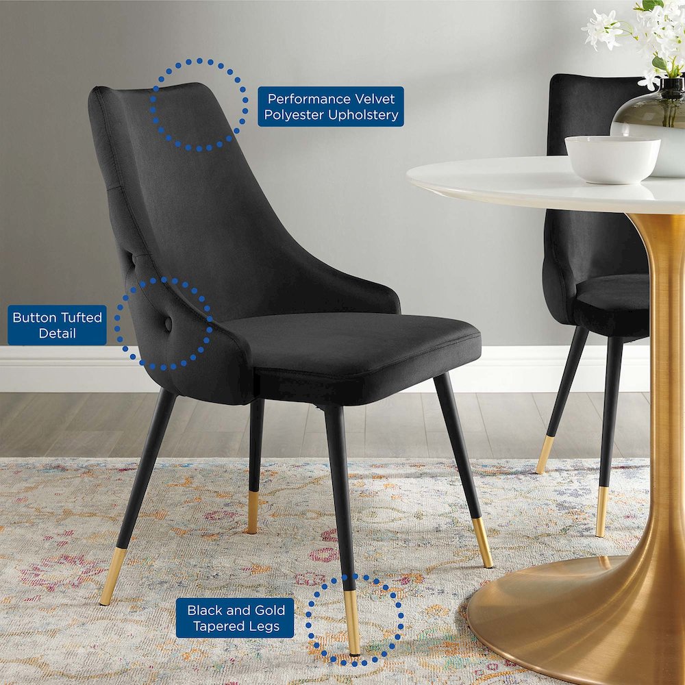 Adorn Tufted Performance Velvet Dining Side Chair. Picture 2