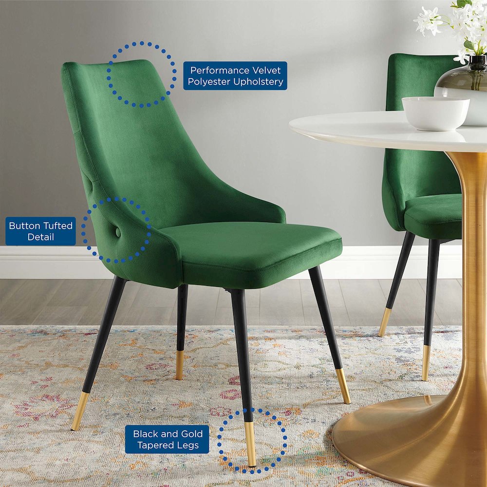 Adorn Tufted Performance Velvet Dining Side Chair. Picture 2