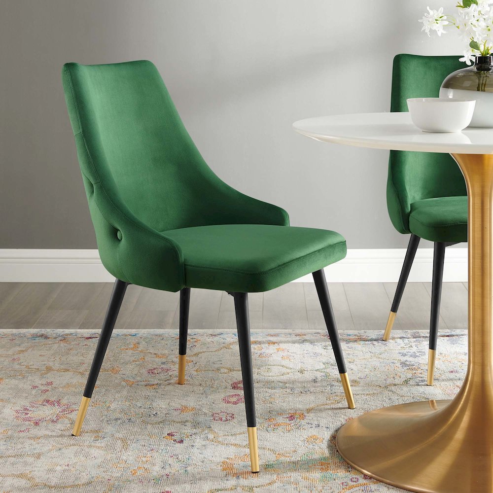 Adorn Tufted Performance Velvet Dining Side Chair. Picture 7