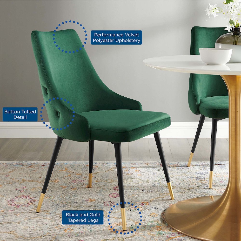 Adorn Tufted Performance Velvet Dining Side Chair. Picture 2