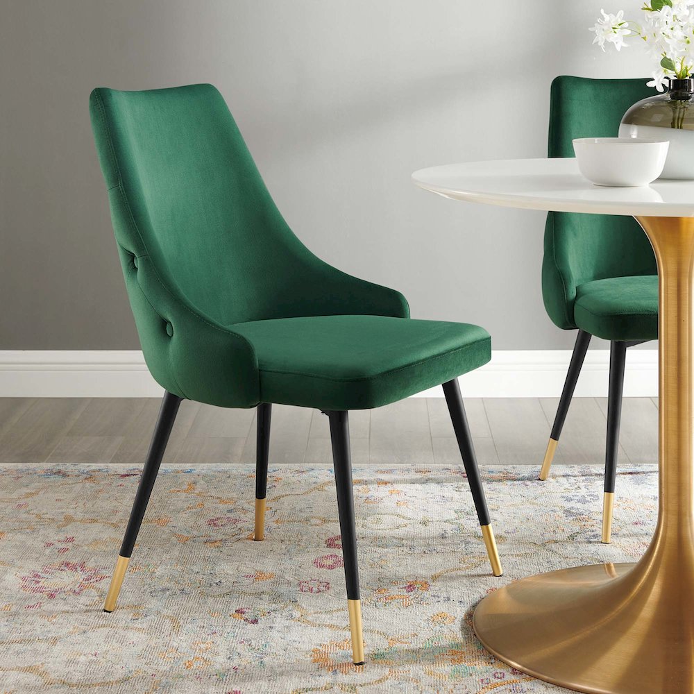 Adorn Tufted Performance Velvet Dining Side Chair. Picture 7