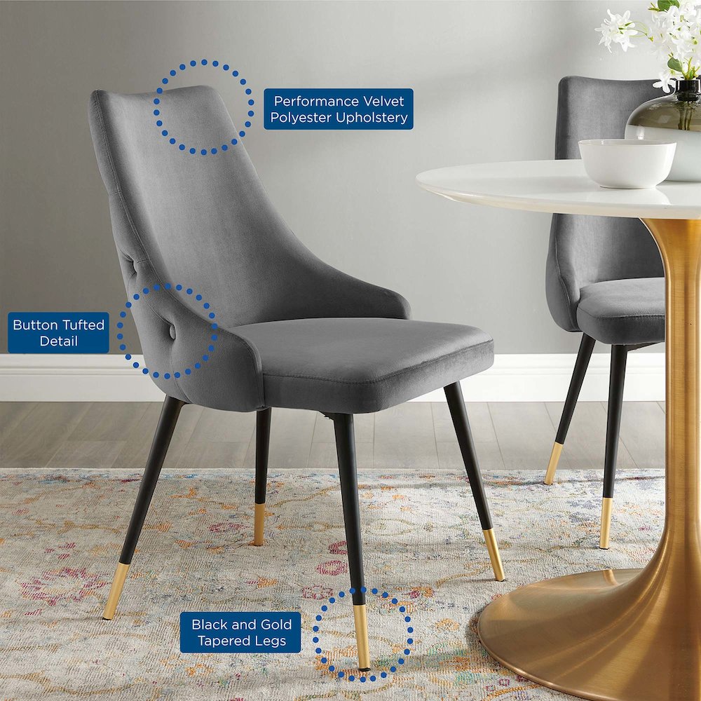 Adorn Tufted Performance Velvet Dining Side Chair. Picture 2