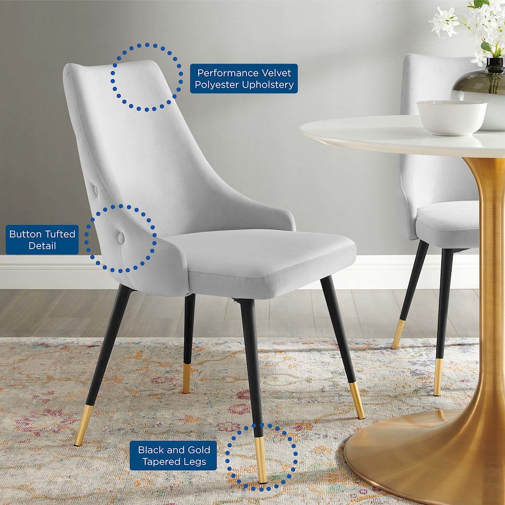 Adorn Tufted Performance Velvet Dining Side Chair. Picture 2