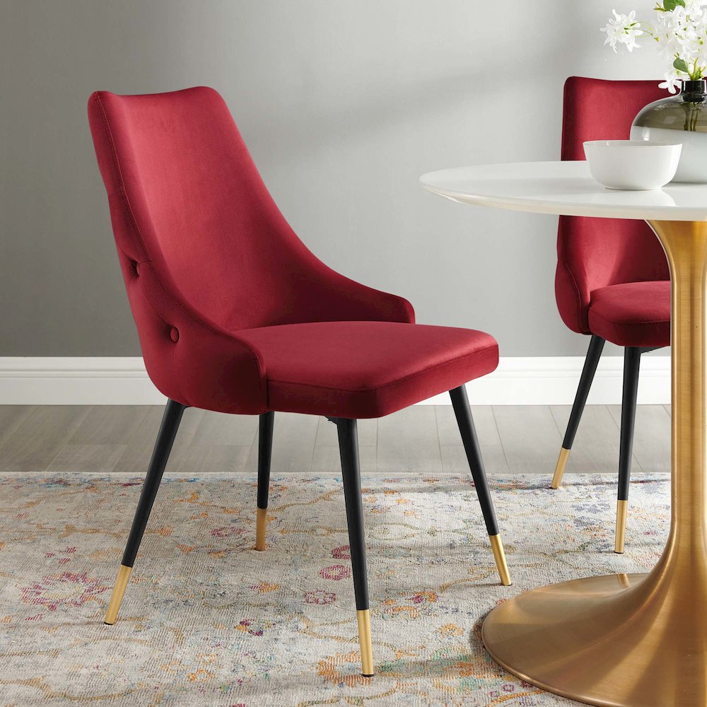 Adorn Tufted Performance Velvet Dining Side Chair. Picture 7