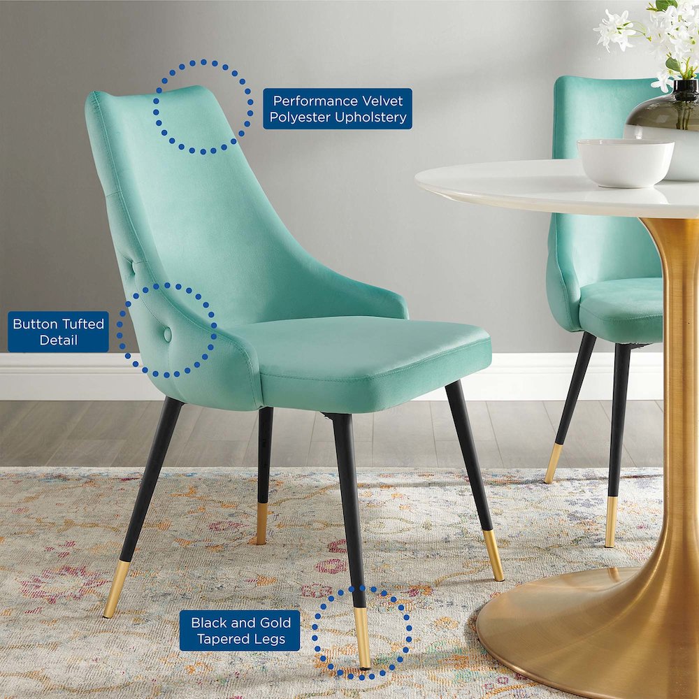 Adorn Tufted Performance Velvet Dining Side Chair. Picture 2