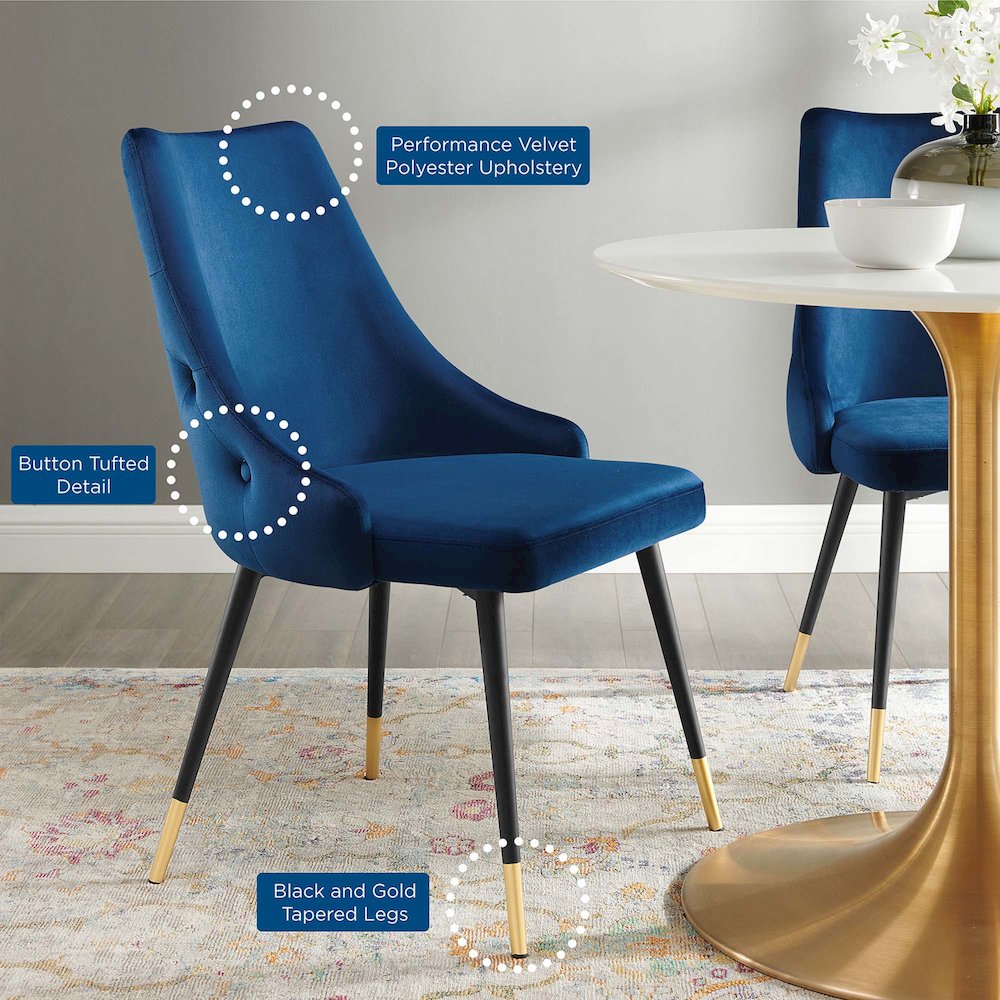 Adorn Tufted Performance Velvet Dining Side Chair. Picture 2