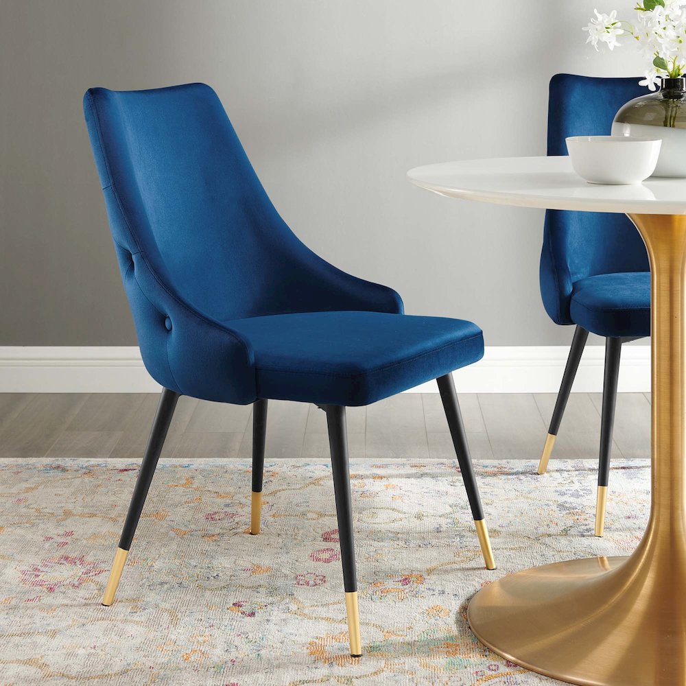 Adorn Tufted Performance Velvet Dining Side Chair. Picture 7