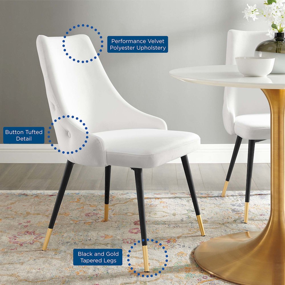 Adorn Tufted Performance Velvet Dining Side Chair. Picture 2